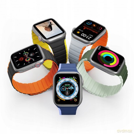 Magnetyczny pasek Apple Watch Ultra, SE, 9, 8, 7, 6, 5, 4, 3, 2, 1 (49, 45, 44, 42 mm) Dux Ducis Strap (LD Version) - czarno-pomarańczowy