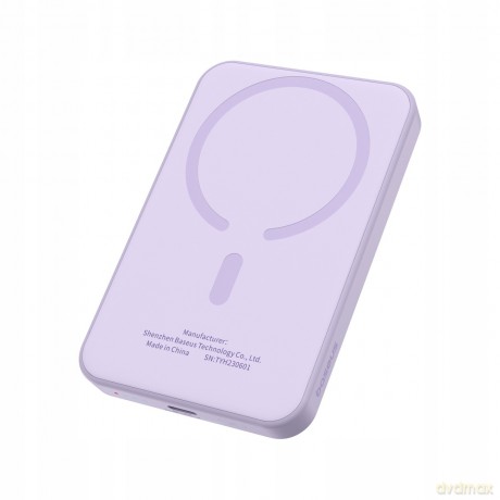 Mini powerbank Baseus 5000mAh 20W + kabel USB-C (20V/3A) - fioletowy