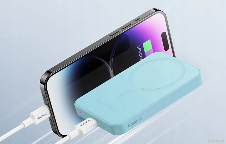 Mini powerbank Baseus 5000mAh 20W + kabel USB-C (20V/3A) - niebieski