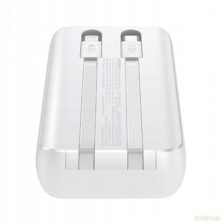 Mini powerbank Joyroom JR-PBC07 20000mAh 30W z kablami USB-C i Lightning - biały