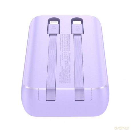 Mini powerbank Joyroom JR-PBC07 20000mAh 30W z kablami USB-C i Lightning - fioletowy