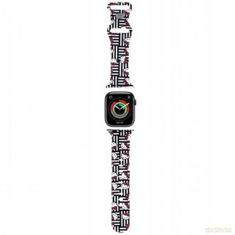 Pasek Hello Kitty Silicone Heads & Stripes na Apple Watch 38/40/41mm - czarny