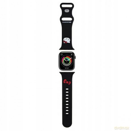 Pasek Hello Kitty Silicone Kitty Head na Apple Watch 38/40/41mm - czarny