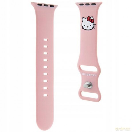 Pasek Hello Kitty Silicone Kitty Head na Apple Watch 38/40/41mm - różowy