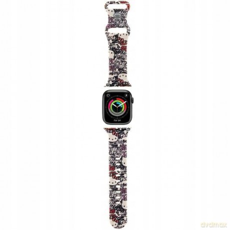 Pasek Hello Kitty Silicone Tags Graffiti na Apple Watch 38/40/41mm - beżowy