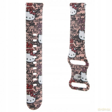 Pasek Hello Kitty Silicone Tags Graffiti uniwersalny 20mm - różowy