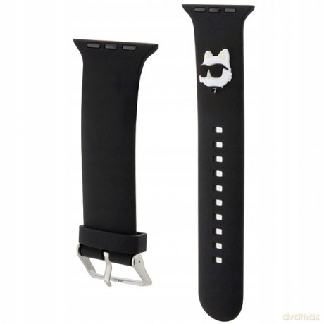 Pasek Karl Lagerfeld 3D Rubber Choupette Head na Apple Watch 42/44/45/49mm - czarny