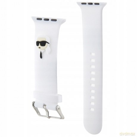 Pasek Karl Lagerfeld 3D Rubber Karl Head na Apple Watch 42/44/45/49mm - biały