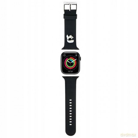 Pasek Karl Lagerfeld 3D Rubber Karl Head na Apple Watch 42/44/45/49mm - czarny