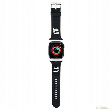 Pasek Karl Lagerfeld 3D Rubber Karl&Choupette Heads na Apple Watch 38/40/41mm - czarny