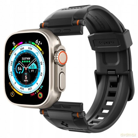 Pasek Spigen Rugged Band na Apple Watch 4/5/6/7/8/9/SE/Ultra 1/2 (42/44/45/49mm) - czarny mat