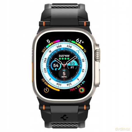 Pasek Spigen Rugged Band na Apple Watch 4/5/6/7/8/9/SE/Ultra 1/2 (42/44/45/49mm) - czarny mat