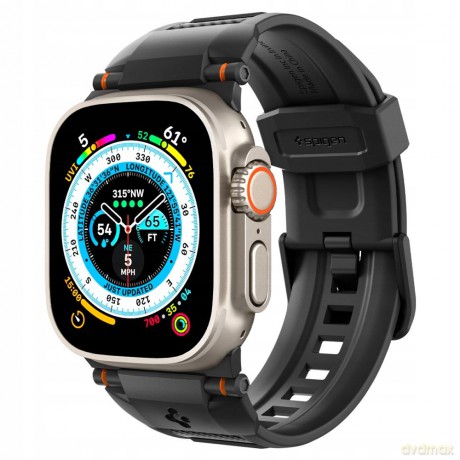 Pasek Spigen Rugged Band na Apple Watch 4/5/6/7/8/9/SE/Ultra 1/2 (42/44/45/49mm) - czarny mat