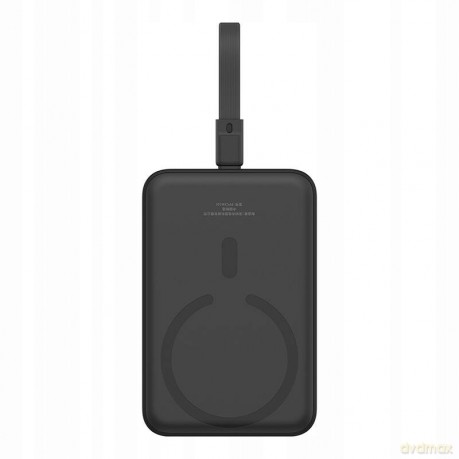 Powerbank Baseus Magnetic Mini MagSafe 10000mAh 20W z wbudowanym kablem Lightning - czarny + kabel Baseus Simple Series USB-C - USB-C 60W 0.3m