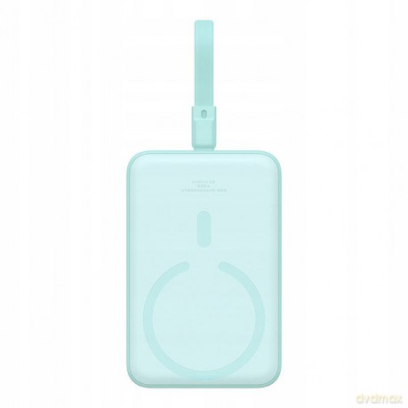 Powerbank Baseus Magnetic Mini MagSafe 10000mAh 20W z wbudowanym kablem Lightning - niebieski + kabel Baseus Simple Series USB-C - USB-C 60W 0.3m