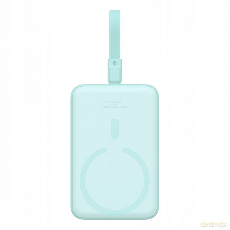 Powerbank Baseus Magnetic Mini MagSafe 10000mAh 20W z wbudowanym kablem Lightning - niebieski + kabel Baseus Simple Series USB-C - USB-C 60W 0.3m