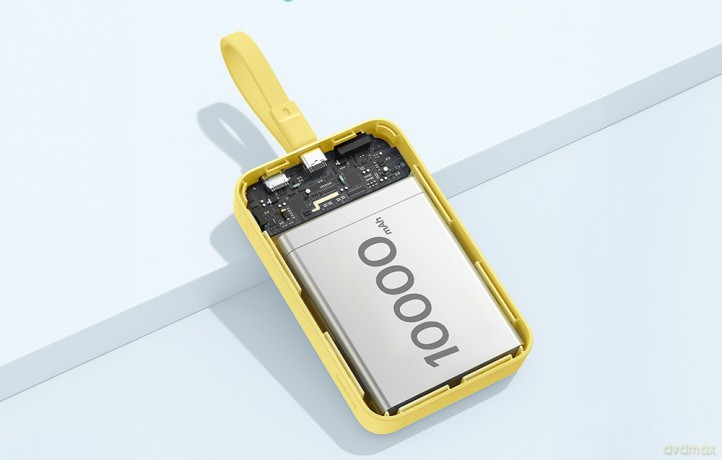 Powerbank Baseus Magnetic Mini MagSafe 10000mAh 20W z wbudowanym kablem Lightning - żółty + kabel Baseus Simple Series USB-C - USB-C 60W 0.3m