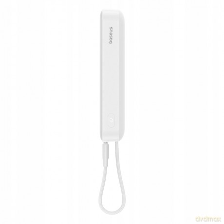 Powerbank Baseus Magnetic Mini MagSafe 10000mAh 30W z wbudowanym kablem Lightning - biały + kabel Baseus Simple Series USB-C - USB-C 60W 0.3m