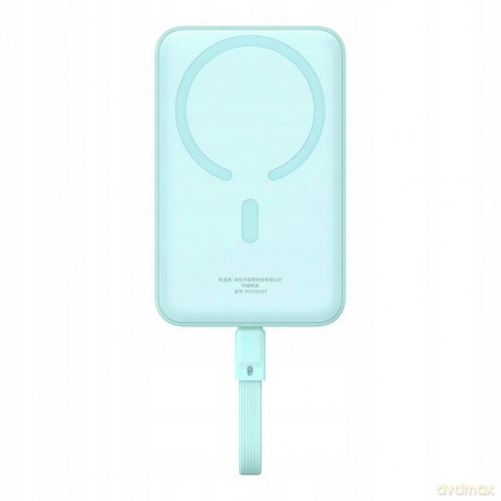 Powerbank Baseus Magnetic Mini MagSafe 10000mAh 30W z wbudowanym kablem USB-C - niebieski + kabel Baseus Simple Series USB-C - USB-C 60W 0.3m