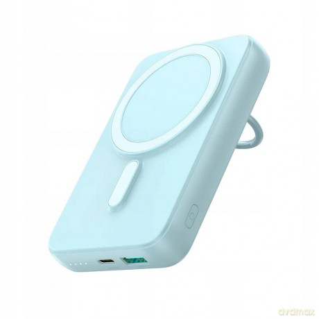 Powerbank bezprzewodowy 10000mAh Joyroom JR-W050 20W MagSafe z podstawką + kabel USB-C - niebieski