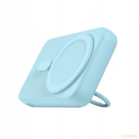 Powerbank bezprzewodowy 10000mAh Joyroom JR-W050 20W MagSafe z podstawką + kabel USB-C - niebieski