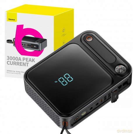 Powerbank Jump Starter do samochodu 3000A Baseus Super Energy Ultra - czarny