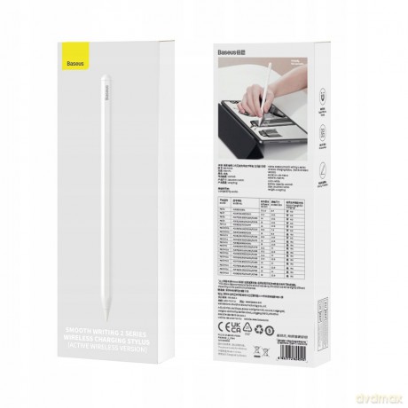 Rysik z aktywną końcówką Baseus Smooth Writing 2 Overseas Edition do iPad z wymienną końcówką - biały