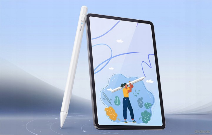 Rysik z aktywną końcówką Baseus Smooth Writing 2 Overseas Edition do iPad z wymienną końcówką - biały