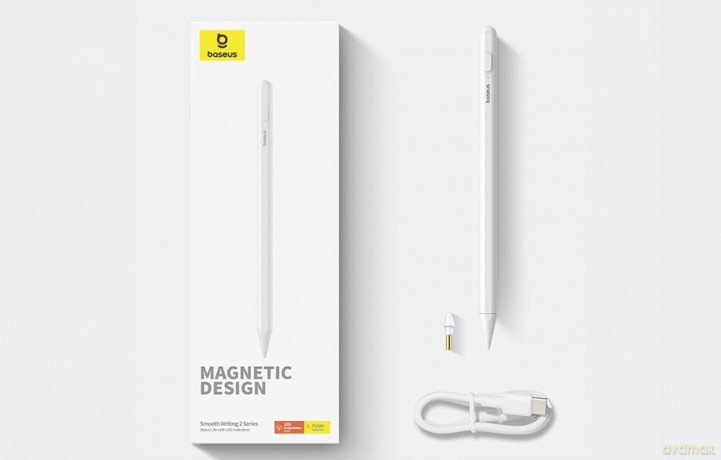Rysik z aktywną końcówką Baseus Smooth Writing 2 Overseas Edition do iPad z wymienną końcówką - biały