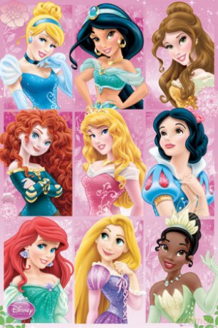 Disney Księżniczki Grid [PLAKAT]