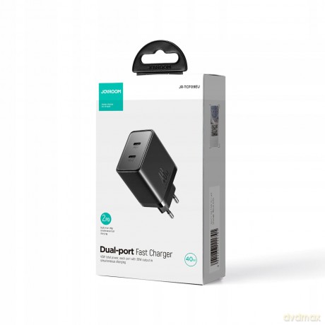 Szybka ładowarka Joyroom JR-TCF09 2x USB-C 40W - czarna