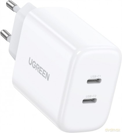 Ugreen ładowarka sieciowa 2x USB Typ C 40W Power Delivery biały (10343)