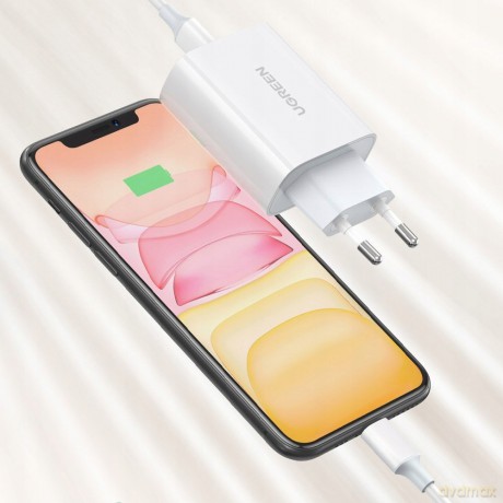 Ugreen ładowarka sieciowa 2x USB Typ C 40W Power Delivery biały (10343)