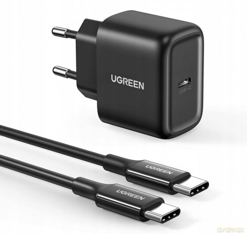 Ugreen ładowarka sieciowa USB Typ C 25W Power Delivery + kabel USB Typ C 2m czarny (50581)