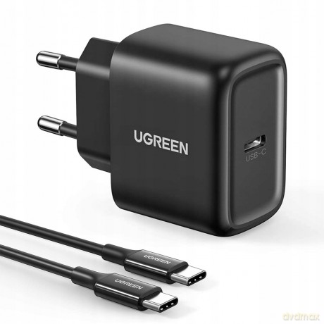 Ugreen ładowarka sieciowa USB Typ C 25W Power Delivery + kabel USB Typ C 2m czarny (50581)
