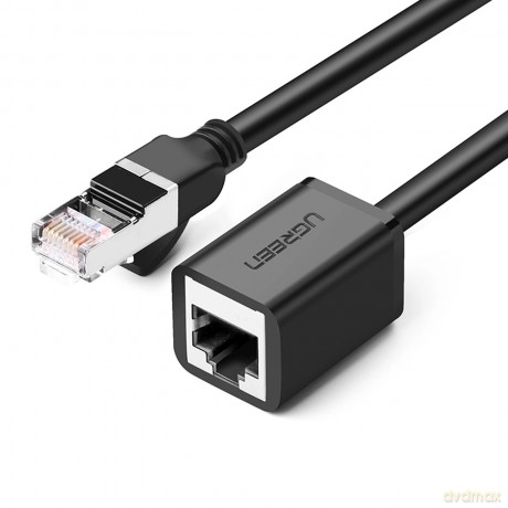 Ugreen przedłużacz kabel sieciowy internetowy Ethernet patchcord RJ45 F/UTP Cat. 6 1000Mb/s 1m czarny (NW112)