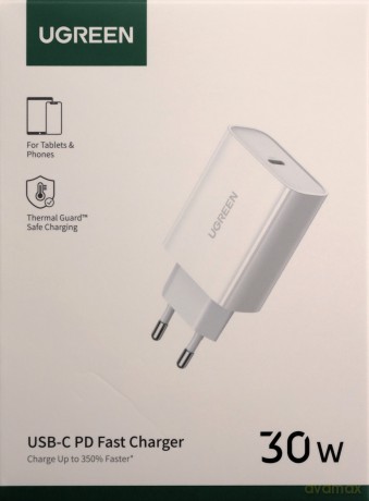 Ugreen szybka ładowarka sieciowa USB Typ C Power Delivery 30 W Quick Charge 4.0 biały (70161)
