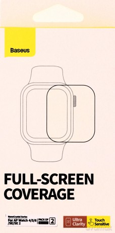 Zestaw 2x folia ochronna Baseus NanoCrystal do Apple Watch 4/5/6/SE/SE 2 40mm + zestaw montażowy - przezroczysta