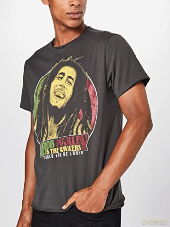 Bob Marley: Bob Marley Will You Be Loved Amplified Vintage Charcoal Large T Shirt