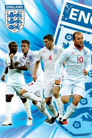 England F.A (Side 1/2 - Rooney, Gerrard, Beckham & Defoe) [PLAKAT]