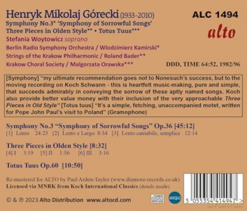 Stefania Woytowicz: Gorecki Symphony No 3 Sorrowful Songs [CD]