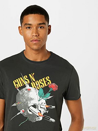 Guns N Roses: Guns N Roses - Needle Skull Amplified Vintage Charcoal Medium T Shirt