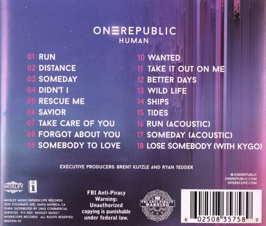 Onerepublic: Human (+5 Tracks) [CD]
