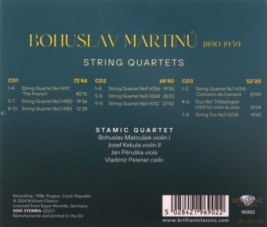 Stamic Quartet: Martinu: String Quartets [CD]