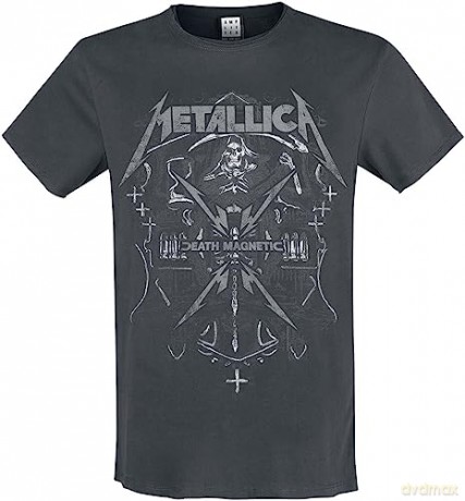 Metallica: Metallica - Death Magnetic Amplified Vintage Charcoal Large T Shirt