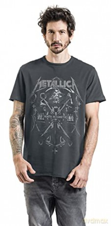 Metallica: Metallica - Death Magnetic Amplified Vintage Charcoal Medium T Shirt