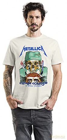 Metallica: Metallica-Crash Course In Brain Surgery Amplified Vintage White Small T Shirt