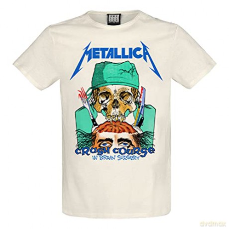 Metallica: Metallica-Crash Course In Brain Surgery Amplified Vintage White X Large T Shirt