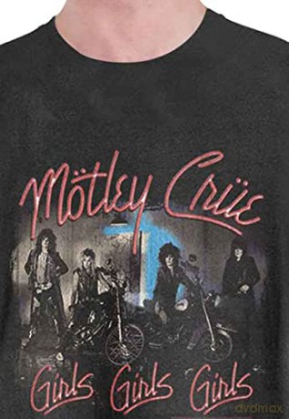 Motley Crue: Motley Crue Girls Girls Girls Amplified Vintage Charcoal Small T Shirt