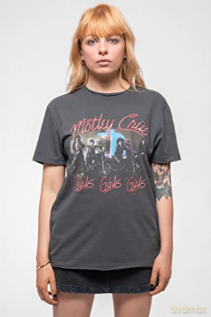 Motley Crue: Motley Crue Girls Girls Girls Amplified Vintage Charcoal Small T Shirt